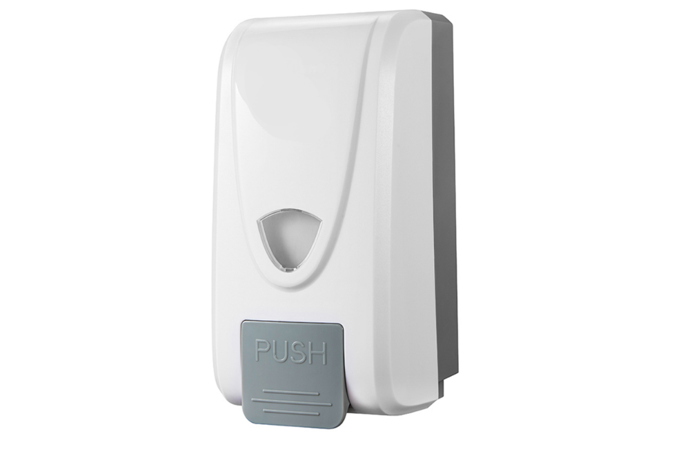 wall mounted hand sanitiser and soap dispenser